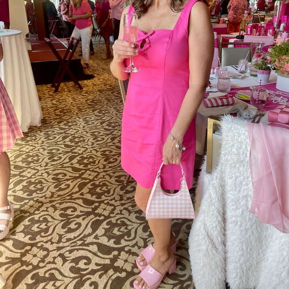 Pink & White Gingham Print Small Mini Purse Barbiecore - Picture 8 of 8